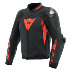 Dainese Super Speed 4 Black Matt Fluo Red Deri Ceket
