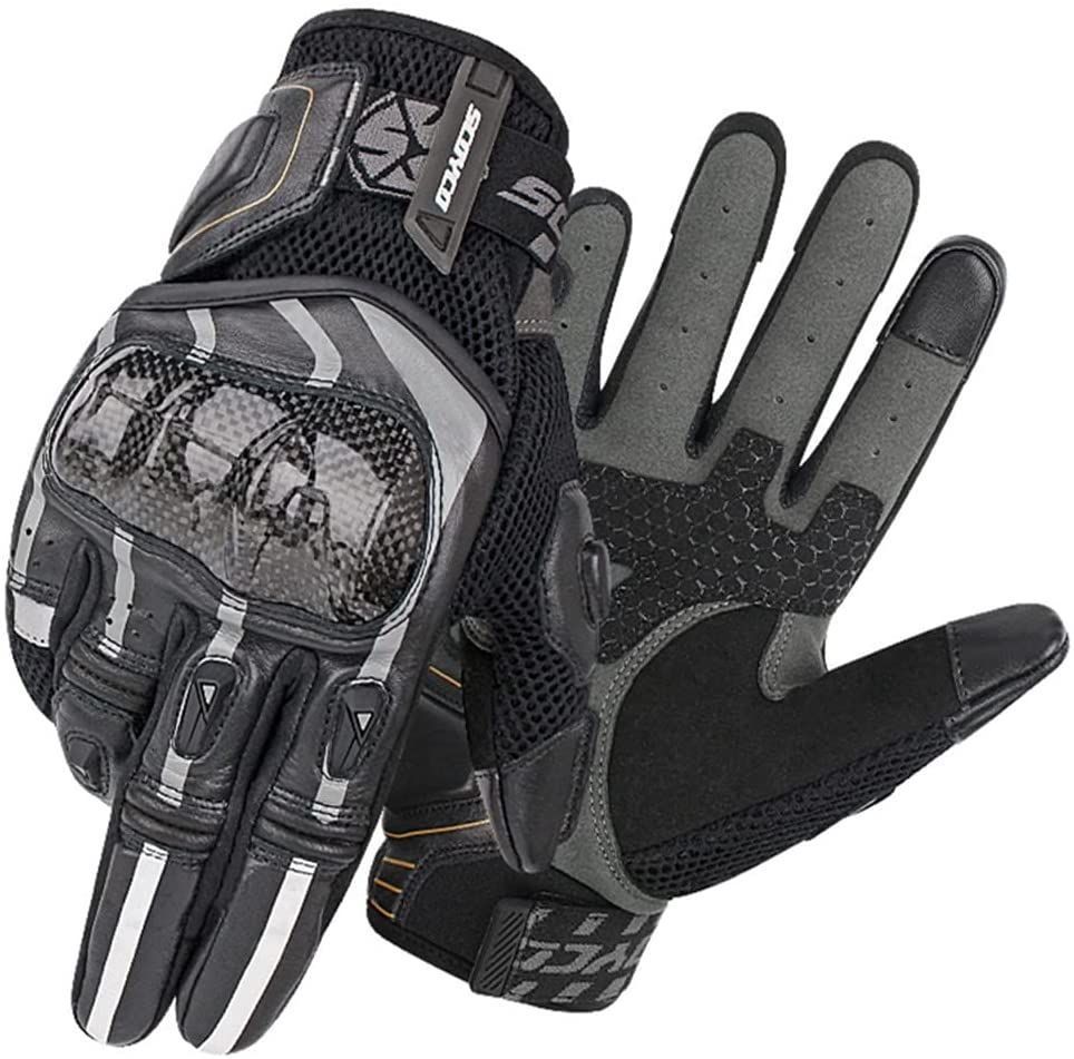 Scoyco MC109 Karbon Fiber Korumalı Yazlık Eldiven (Siyah-Gri)
