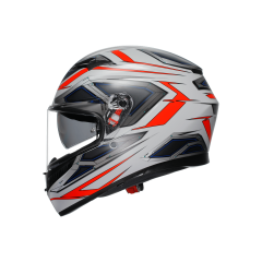 Agv K3 Space Matt White Red Fluo Kapalı Kask