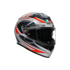 Agv K3 Space Matt White Red Fluo Kapalı Kask