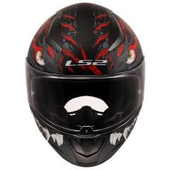 LS2 Rapid 2 Kaiju Mat Siyah Kırmızı Beyaz Kapalı Kask