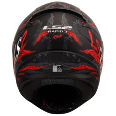 LS2 Rapid 2 Kaiju Mat Siyah Kırmızı Beyaz Kapalı Kask