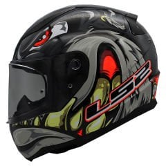 LS2 Rapid 2 Spox Gri-Kırmızı Kapalı Kask