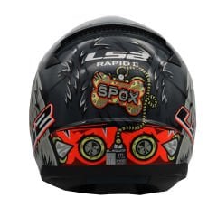 LS2 Rapid 2 Spox Gri-Kırmızı Kapalı Kask