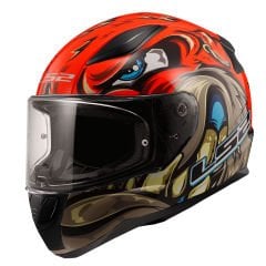 LS2 Rapid 2 Spox Kırmızı Gri Kapalı Kask