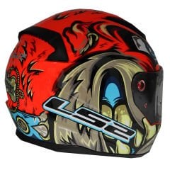 LS2 Rapid 2 Spox Kırmızı Gri Kapalı Kask