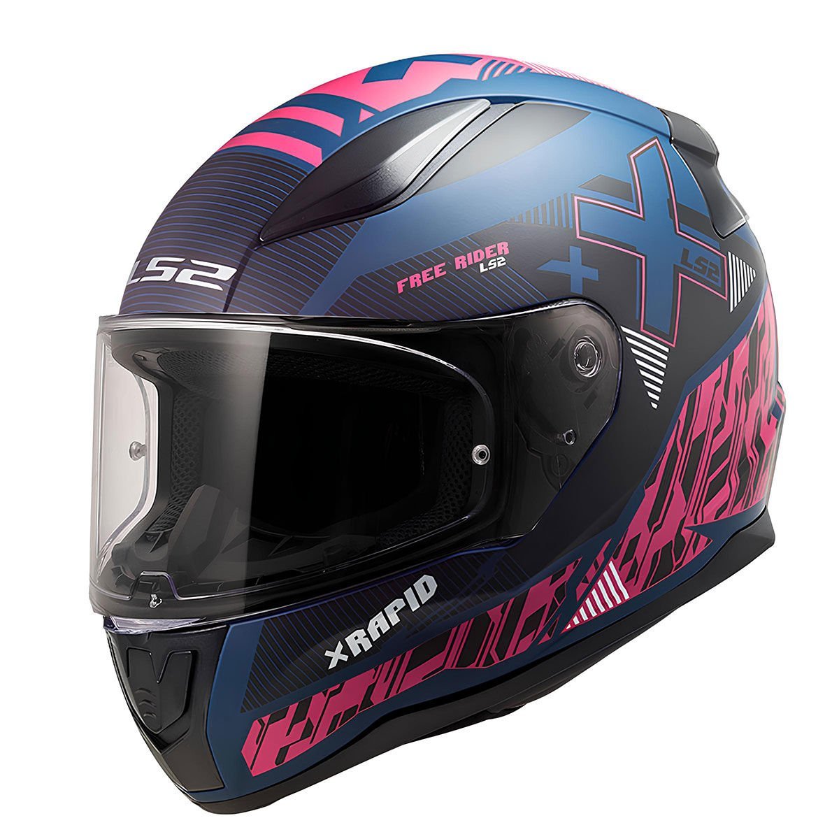 LS2 Rapid 2 Xtreet Mat Mavi Mor Kapalı Kask