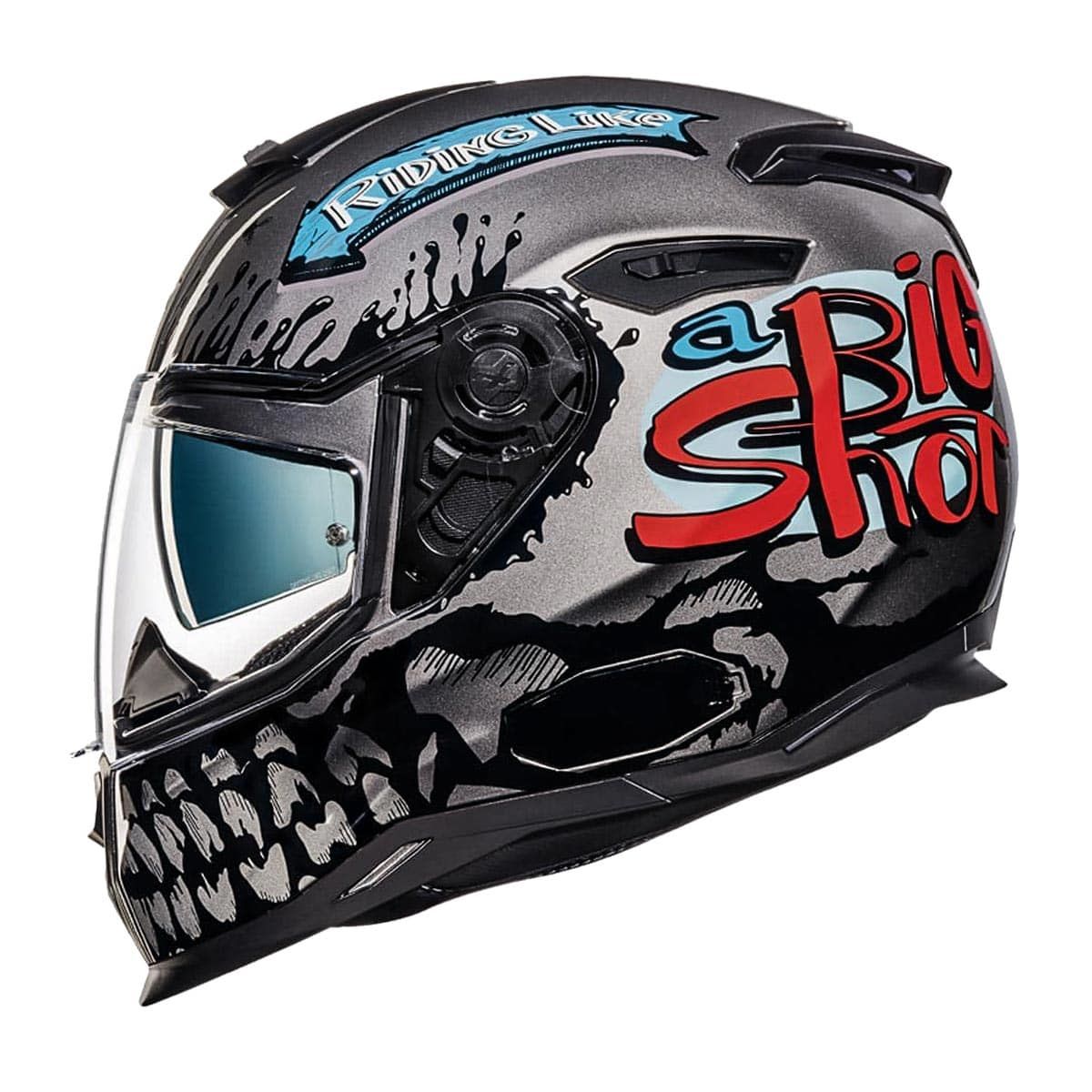 NEXX SX.100 Big Shot Gri Kapalı Kask