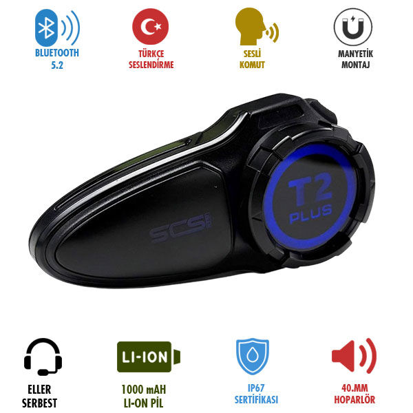 SCS T2 PLUS Bluetooth ve İntercom