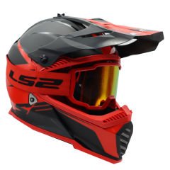 LS2 Charger Goggles Motokros Gözlük (IRIDIUM CAMLI) Kırmızı