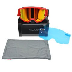 LS2 Charger Goggles Motokros Gözlük (IRIDIUM CAMLI) Kırmızı