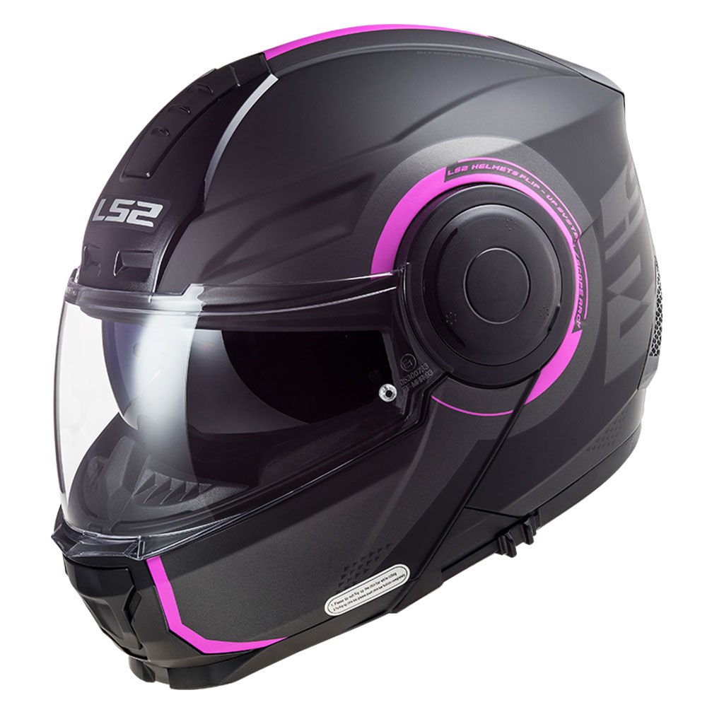 LS2 Scope Arch Mat Titanyum Pembe Çene Açılır Kask