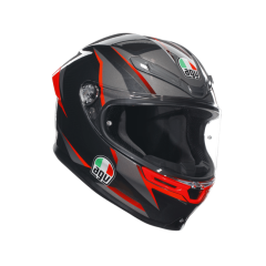 Agv K6 S Slashcut Black Grey Red Kapalı Kask