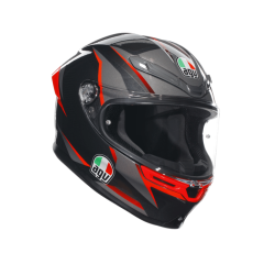 Agv K6 S Slashcut Black Grey Red Kapalı Kask
