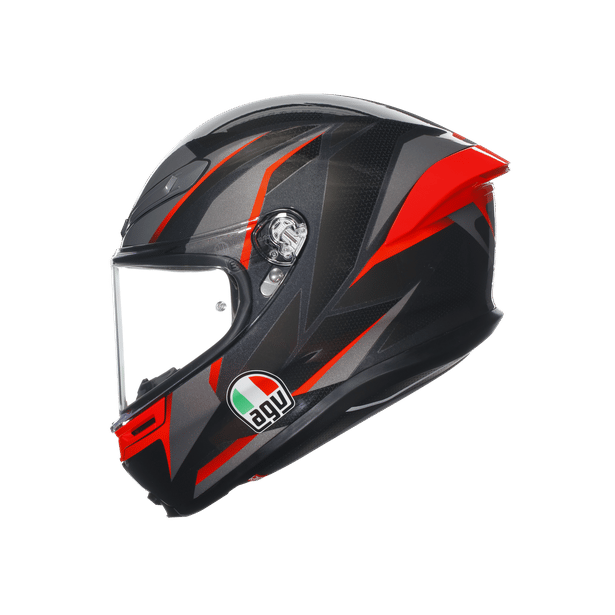 Agv K6 S Slashcut Black Grey Red Kapalı Kask