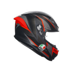 Agv K6 S Slashcut Black Grey Red Kapalı Kask