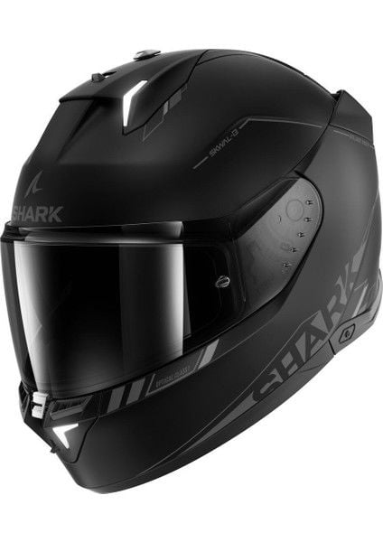Shark Skwal I3 Blank Mat Siyah Antrasit Kapalı Kask