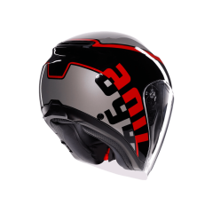 Agv irides Valenza Matt Grey Blk Red Açık Kask