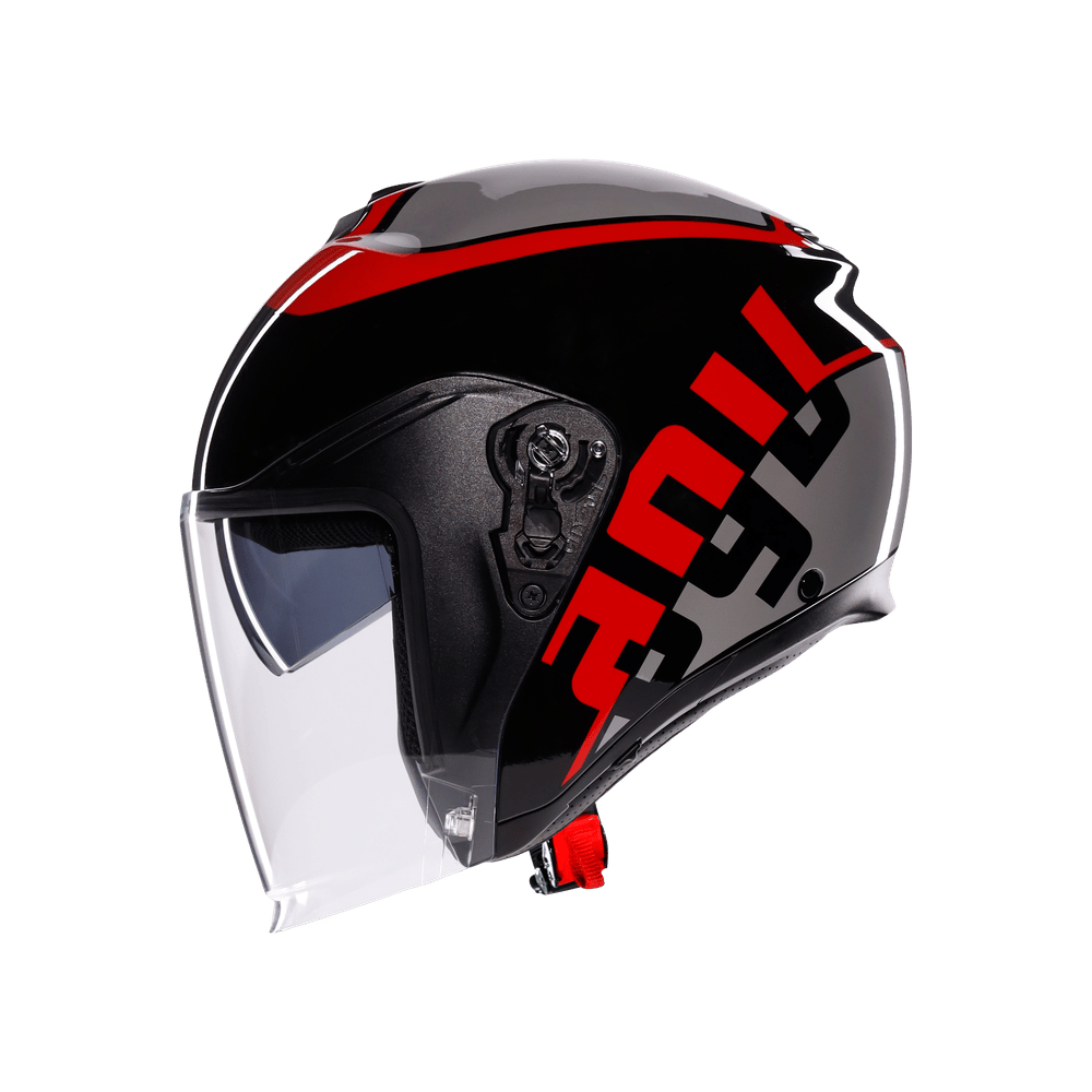 Agv irides Valenza Matt Grey Blk Red Açık Kask