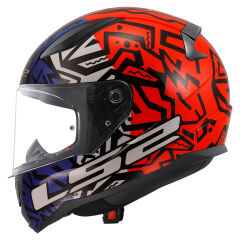 LS2 Rapid 2 Memphis Kırmızı Mavi Kask