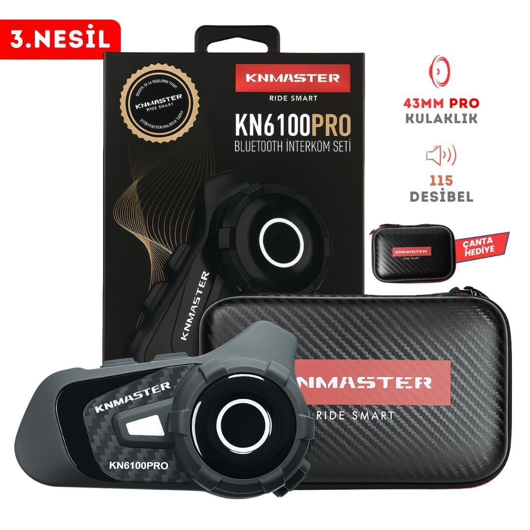 Knmaster KN6100 PRO Motosiklet Kask  Bluetooth Intercom Kulaklık Seti